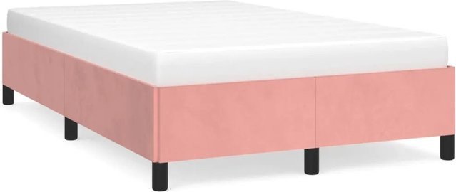 vidaXL Bettgestell aus Samt in Rosa, B/T/H: 120 x 200 x 35 cm - Bild 1