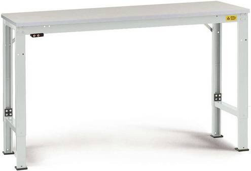 Manuflex LU7056.7035 ESD Universal Arbeitstisch mit Kunststoffplatte in Grau und Weiß, höhenverstellbar, B/T/H: 150 x 80 x 72,8-102,8 cm - Bild 1