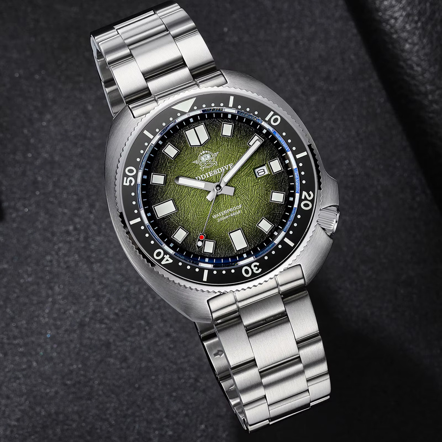 ADDIESDIVE Armbanduhr, Tauch-Quarzuhr, Edelstahl, Keramik, Grün, Herren - Bild 2