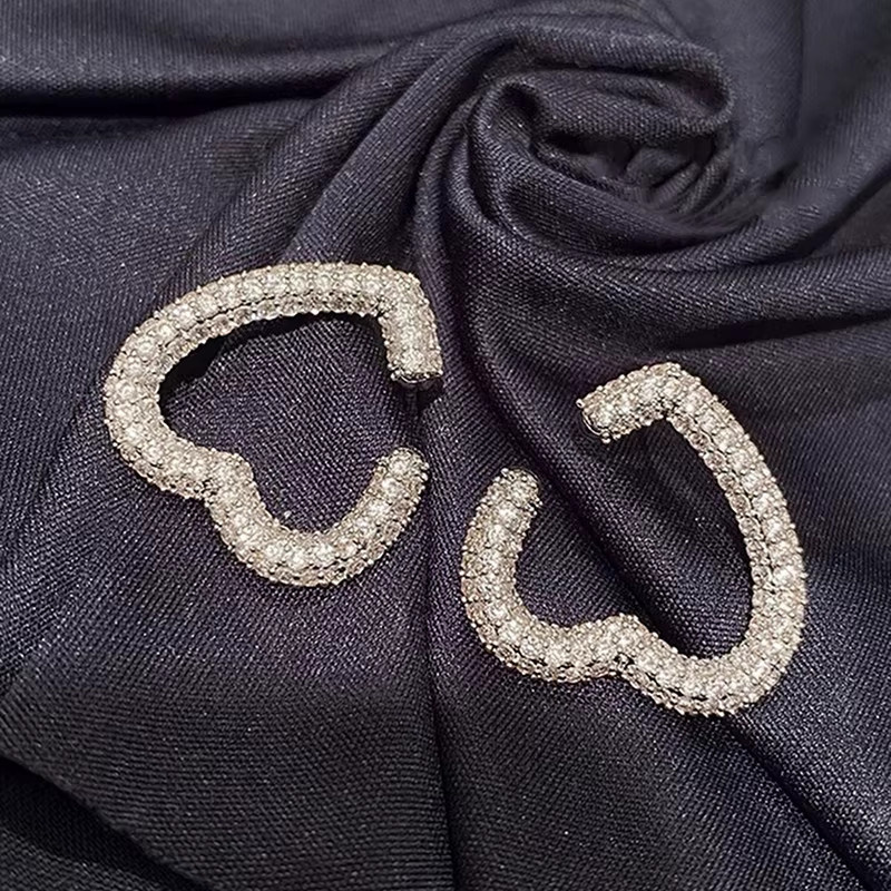 Huitan Trendy Ohrstecker Herzform, Silber, Zirkonia, Damen - Bild 3