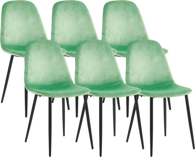 6er Set VCM Esszimmerstühle Fiolo im skandinavischen Design, gepolsterte Küchenstühle mit bequemer Rückenlehne, H x B x T: 83 x 54 x 59 cm - Bild 1