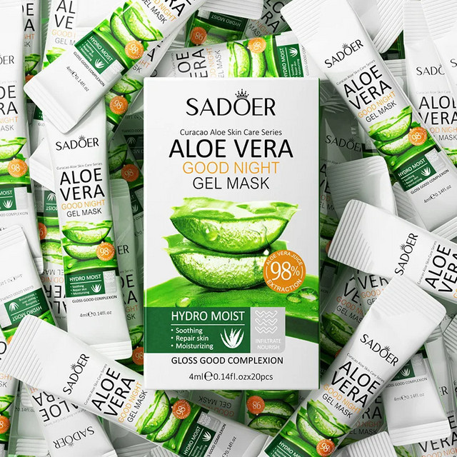 Sadoer Aloe Vera Schlaf-Gesichtsmasken, 20 Stück, Unisex - Bild 1