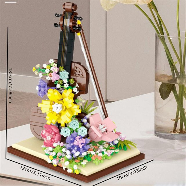 Wucifang Bags Traumhafte Blume Violine Mini Bausteine Set, ab 14 Jahren - Bild 1