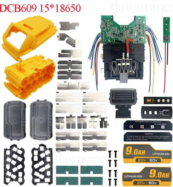 DeWalt Ersatz-BMS-Platine und Gehäuse für FlexVolt Lithium-Batterien 20V bis 60V kompatibel mit DCB609, DCB606 und DCB612 - Bild 1
