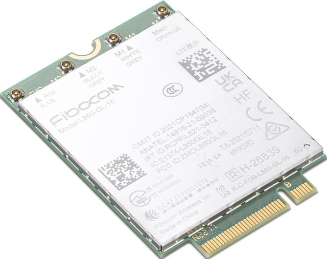 Lenovo WWAN Netzwerkkarte 1000 Mbit/s Cellular NVMe M.2 in Silber (4XC1M72795) - Bild 1