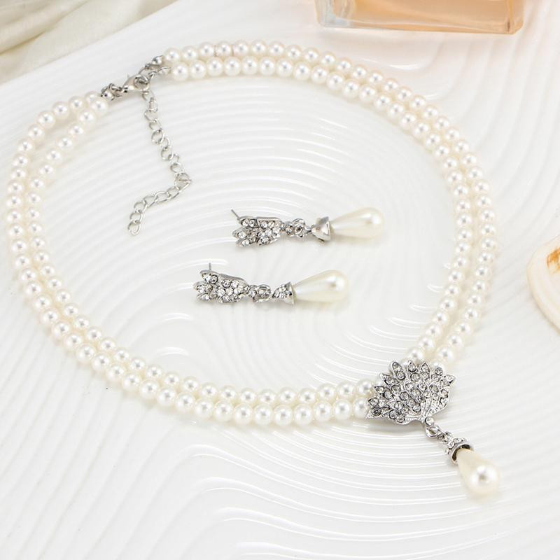 Fancy Jewelry Schmuck-Set, Perlenkette, Ohrringe, Zinklegierung, Silber, Damen - Bild 4
