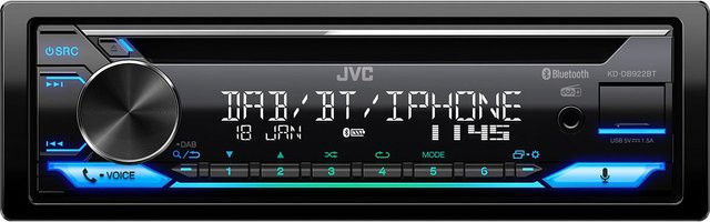 JVC KDD-B922BT 1-DIN Autoradio in Schwarz mit Bluetooth und USB-A - Bild 1