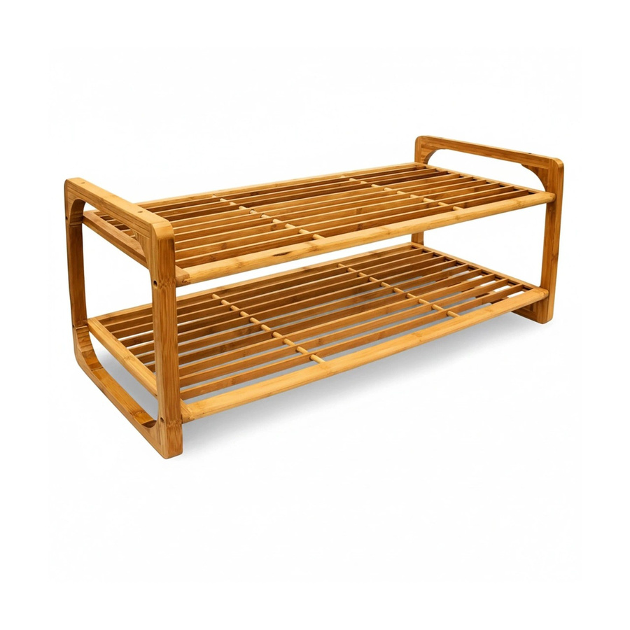 Relaxdays Schuhregal aus Bambus in Natur, stapelbar, B/T/H: 75 x 33 x 33 cm - Bild 2
