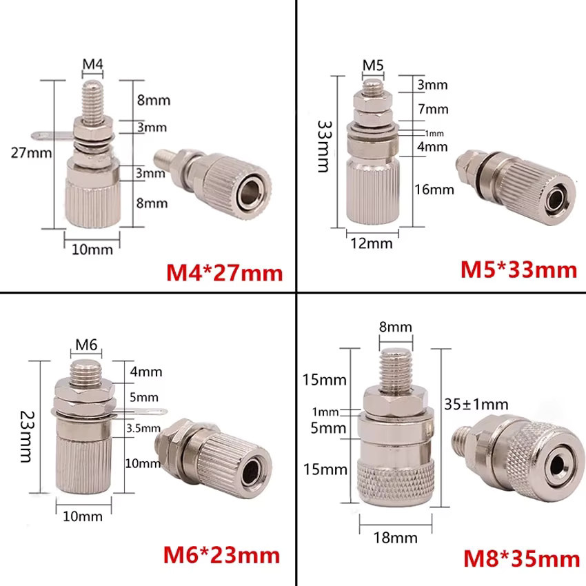 Bananenstecker M4 Kupfer vernickelt für Lautsprecher und Verstärker in Silber - Bild 1