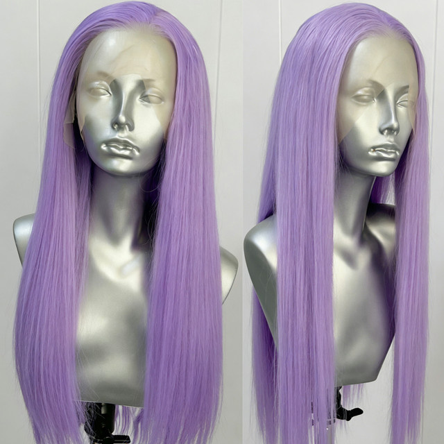 XiuQingCheng Perücke, hellviolett, lange glatte Lace Front, Damen - Bild 1