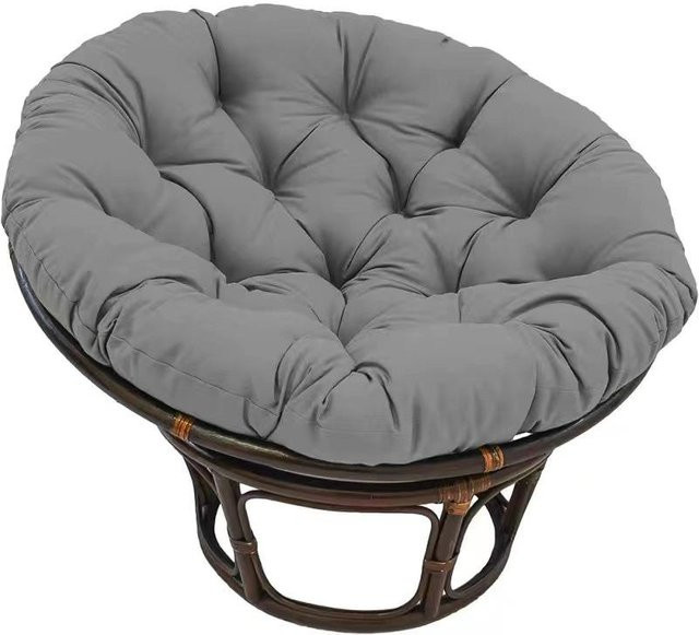 Runder Tatami-Hocker und Bodenkissen von Glücklicher Haushalt in Grau, Durchmesser: 80 cm - Bild 1