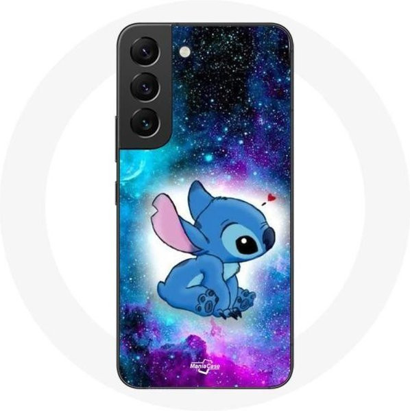 Maniacase Schutzhülle für Samsung Galaxy S21 FE in Bunt mit Stitch Ohana Zitat Space Design - Bild 1