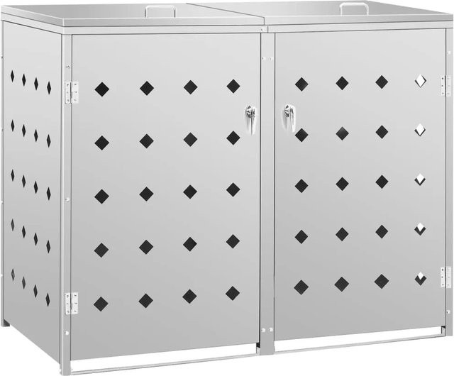 vidaXL Mülltonnenbox für zwei 240 L Tonnen aus Edelstahl - Bild 1