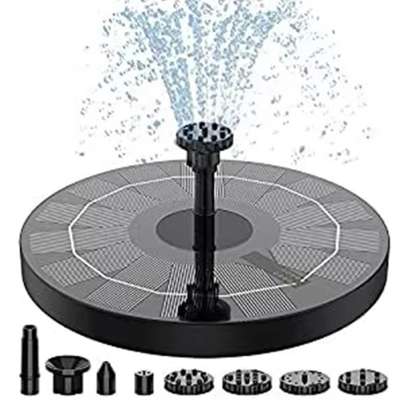 DHDH Solar-Wasserbrunnen Mini Wasserfall für Pool und Teich in Schwarz, Durchmesser: 13 cm, Höhe: 4 cm - Bild 3