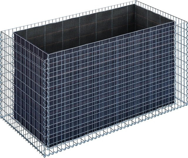 Gabiona eckiges Gabionen-Hochbeet aus galvanisiertem Stahl in Silberfarben, B/T/H: 200 x 100 x 100 cm - Bild 2