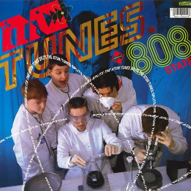 MC TUNES, 808 STATE - Tunes Splits The Atom 12-Zoll Vinyl LP von ZTT (1990) in Braun/Blau - Bild 1