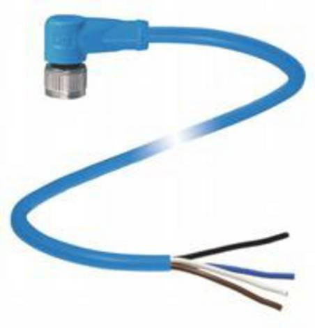 Pepperl+Fuchs 132434 Kabeldose M12 Buchse gewinkelt, 4-polig, blau, 10,00 m - Bild 1