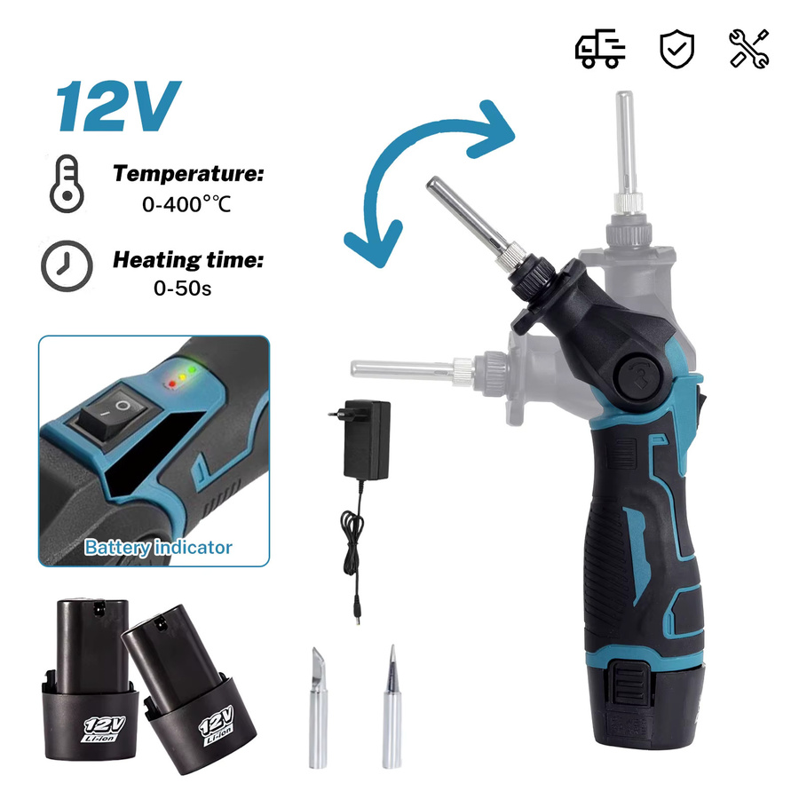 TKKEACE Elektrischer Lötkolben 30W mit Schnellheizung und einstellbarer Temperatur 0-400 ℃ in Schwarz - Bild 3