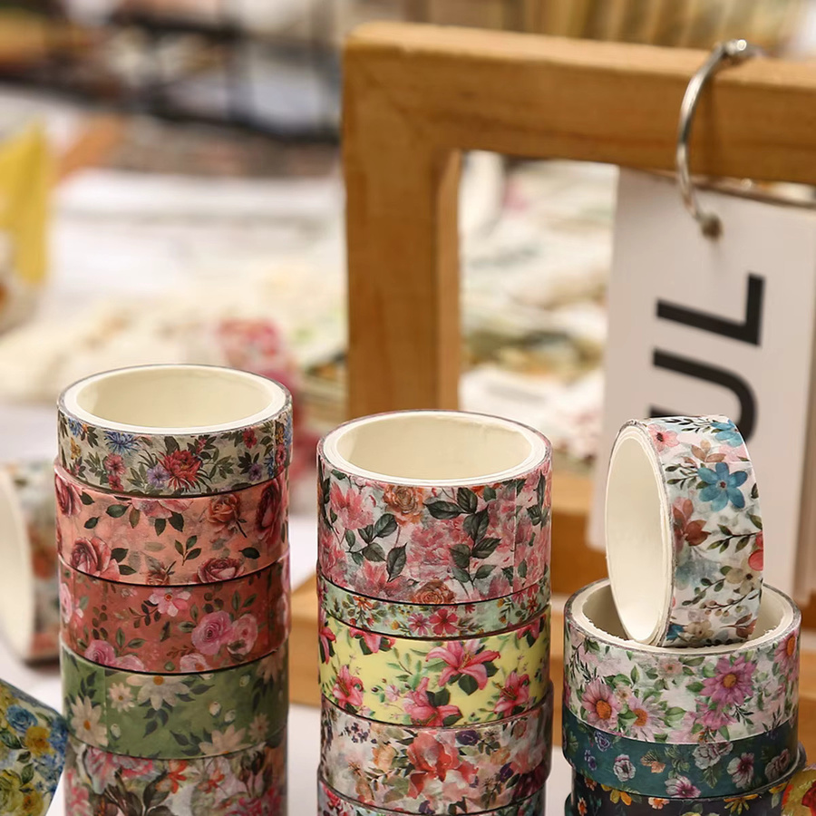 Florales Washi-Tape-Set mit 15 Rollen in Multicolour für Journaling und Scrapbooking - Bild 2