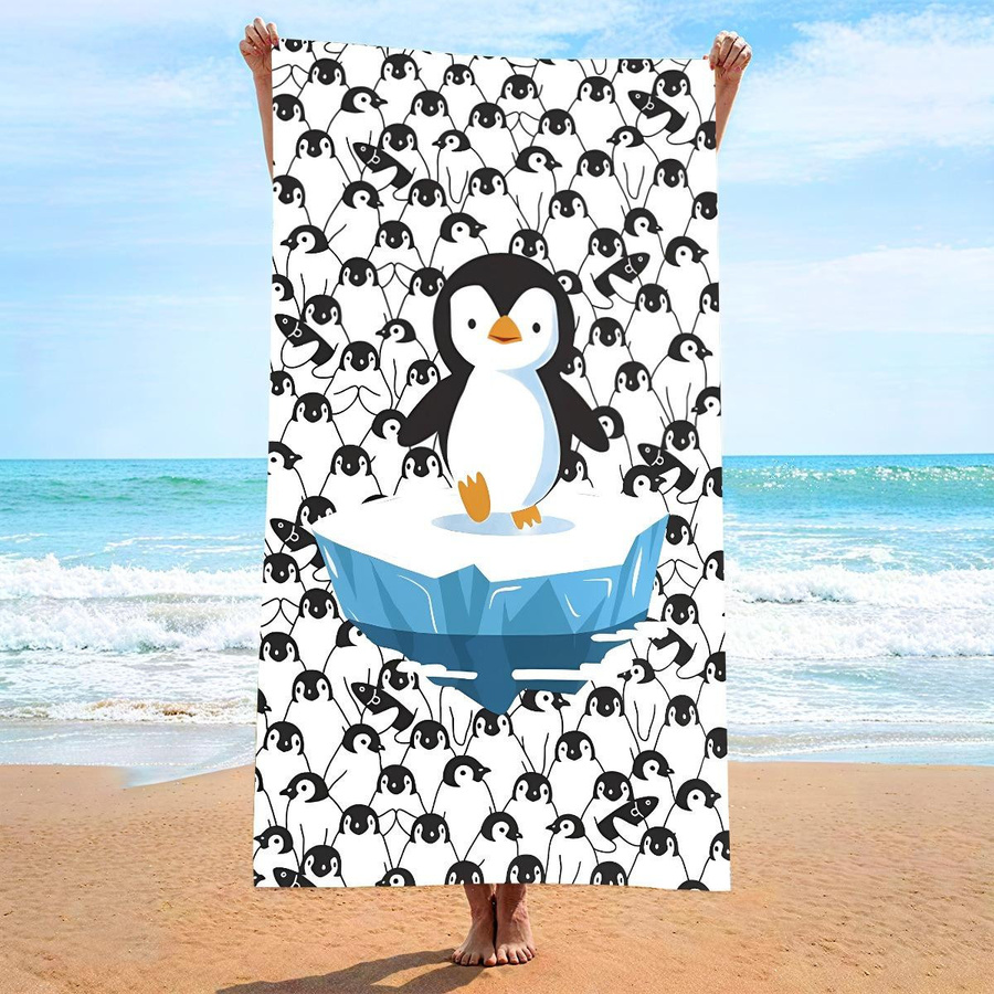Dalangpa Strandtuch aus Mikrofaser mit Löwen-Aufdruck in Schwarz Weiß, Breite: 30 cm, Höhe: 60 cm - Bild 1