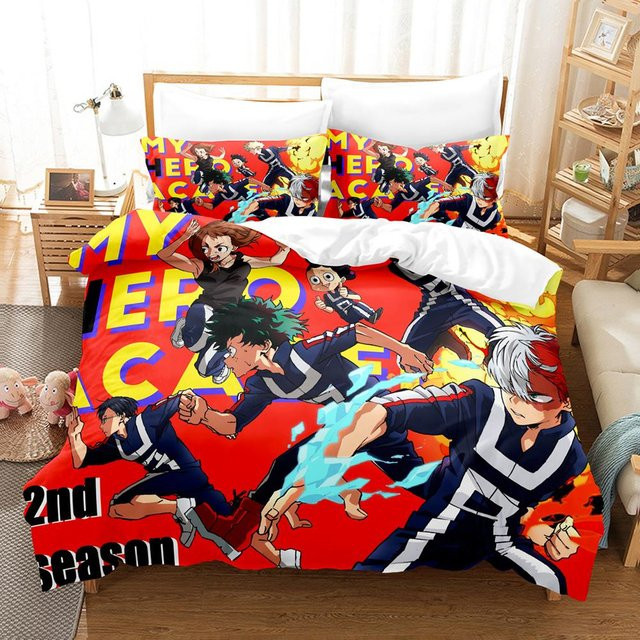 My Hero Academia Bettwäsche-Set mit Anime-Motiv aus Mikrofaser, Mehrfarbig, B/H: 70 x 133 cm - Bild 1