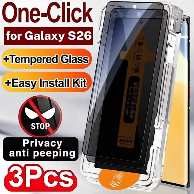Sichtschutz Displayschutzfolie aus gehärtetem Glas für Samsung Galaxy S26 Plus Ultra S25 S24 S23 S22 S21 Anti-Spy Set - Bild 1