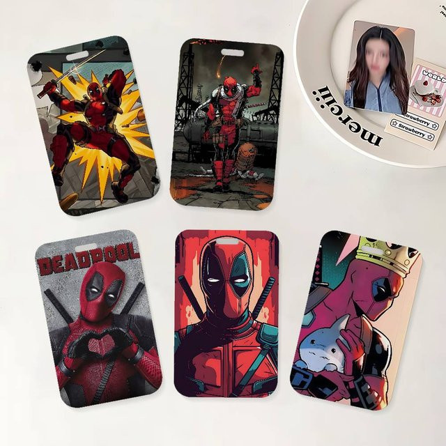 Mesuca Anime D-Deadpool Ausweishalter mit Umhängeband aus Kunststoff für Schule und Büro - Bild 1