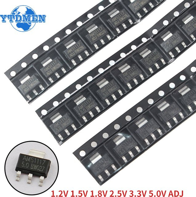 YTDMEN Spannungsregler-Kit AMS1117 SOT-223 mit 70 Stück in Schwarz für 1,2 V bis 5,0 V - Bild 1