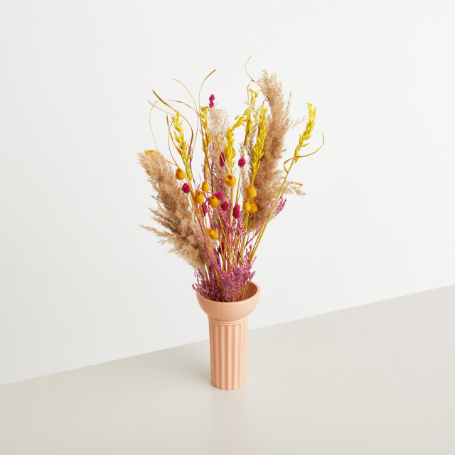 Trockenblumenstrauß Green Living in Gelb und Rosa für den Tisch - Bild 1