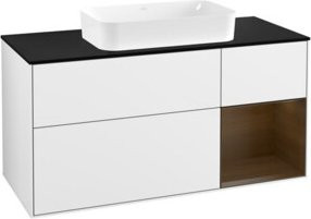 V&B Waschtischunterschrank Finion mit Wandbeleuchtung, Weiß lackiert, Breite: 120 cm, Tiefe: 50,1 cm, Höhe: 50,1 cm - Bild 1