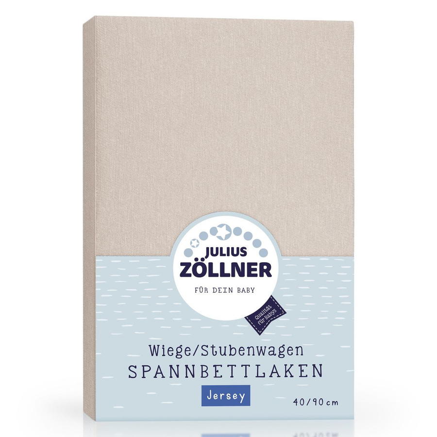 Julius Zöllner Spannbetttuch aus Jersey für Babys, Farbe: Beige, Maße: 40 x 90 cm - Bild 1