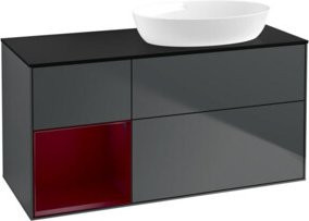 V&B Waschtischunterschrank Finion in Schwarz lackiert, Breite: 120 cm, Tiefe: 50,1 cm, Höhe: 50,1 cm - Bild 1