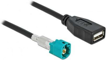 Delock USB-Kabel mit Z-Stecker und USB-A Buchse, Schwarz, Länge: 1,00 m - Bild 1