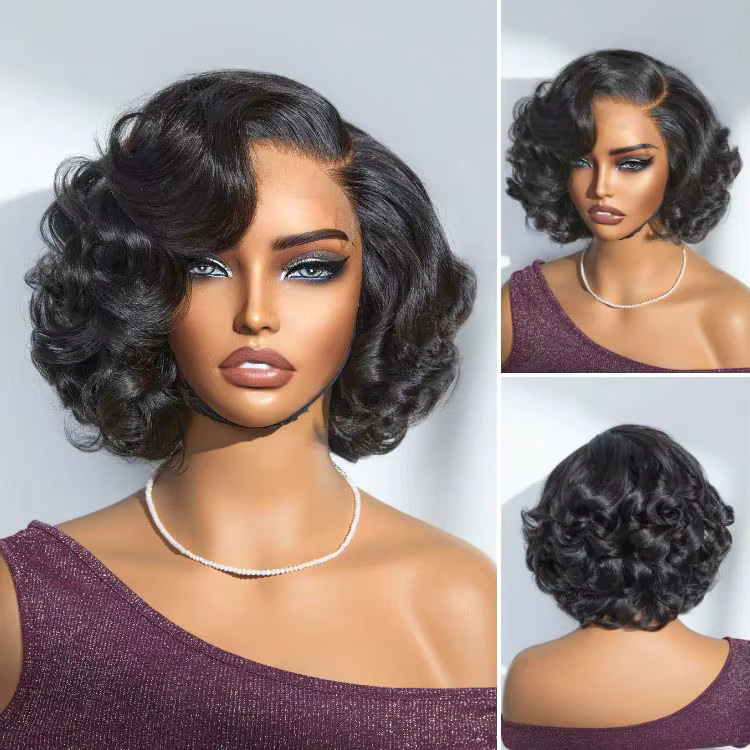 Egg Curly Echthaarperücke, 350% Dichte, HD Spitzenverschluss, Damen - Bild 2