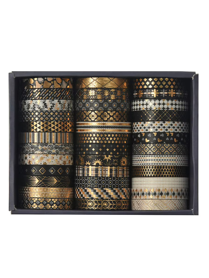 36 Rollen Washi-Tape Set in Gold für Scrapbooking und Journaling - Bild 4