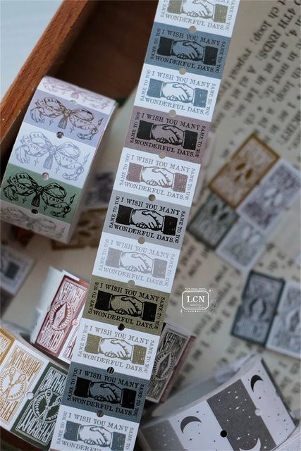 LCN Studio Vintage I Wish You Many Wonderful Days Etikettenaufkleber Rolle in Multicolour für Scrapbooking und Kartenherstellung - Bild 1