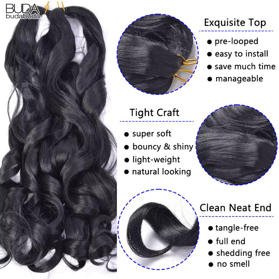 Budabuda Haarverlängerung, Spiral Locken, Synthetisch, 24 Zoll - Bild 4