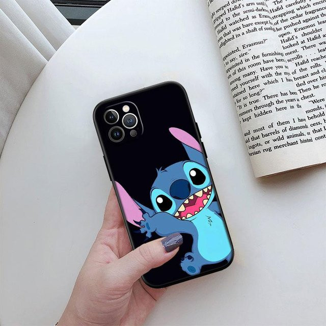 Cartoon Stitch Handyhülle für Motorola Edge 60s, 70, G86, G56, G54, E14, G04S, G45, G64 Pro, Power Neo Fusion in Schwarz - Bild 1