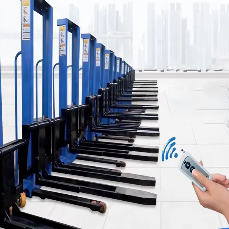GZRUOMU Elektrischer Hubstapler mit Fernbedienung in Blau, Tragbarer Handstapler für Haushalt und Gewerbe mit 500/1000kg Tragkraft und 1,6m Hubhöhe - Bild 3