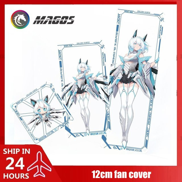 ACG Figure Anime Style Gehäuselüfterabdeckung Flying Elephant Staubschutz für deinen Desktop-PC, Mehrfarbig - Bild 1