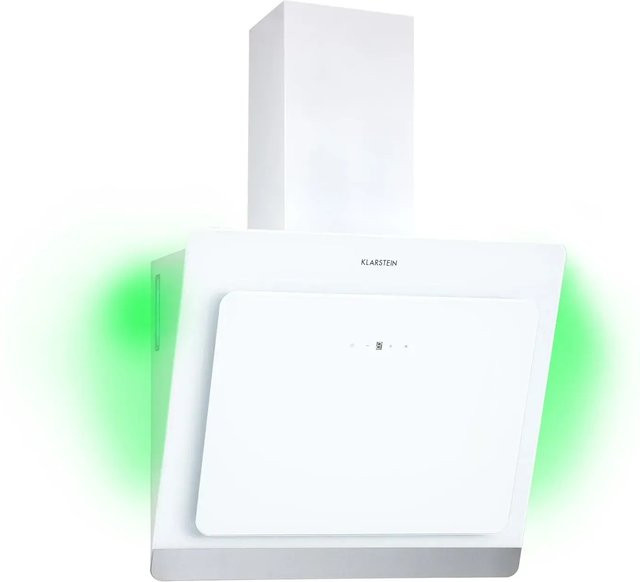 Klarstein Aurora Eco 60 Dunstabzugshaube Weiß mit Ambientelicht, 550 m³/h, A++ - Bild 1