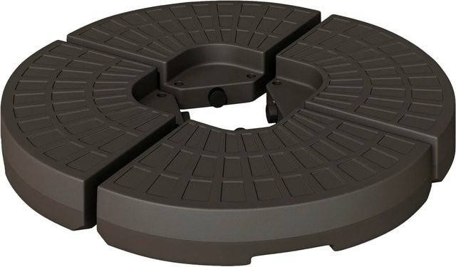 Furnicato Sonnenschirmständer 4-teilig aus HDPE in Kaffee, befüllbar bis 25 kg - Bild 1