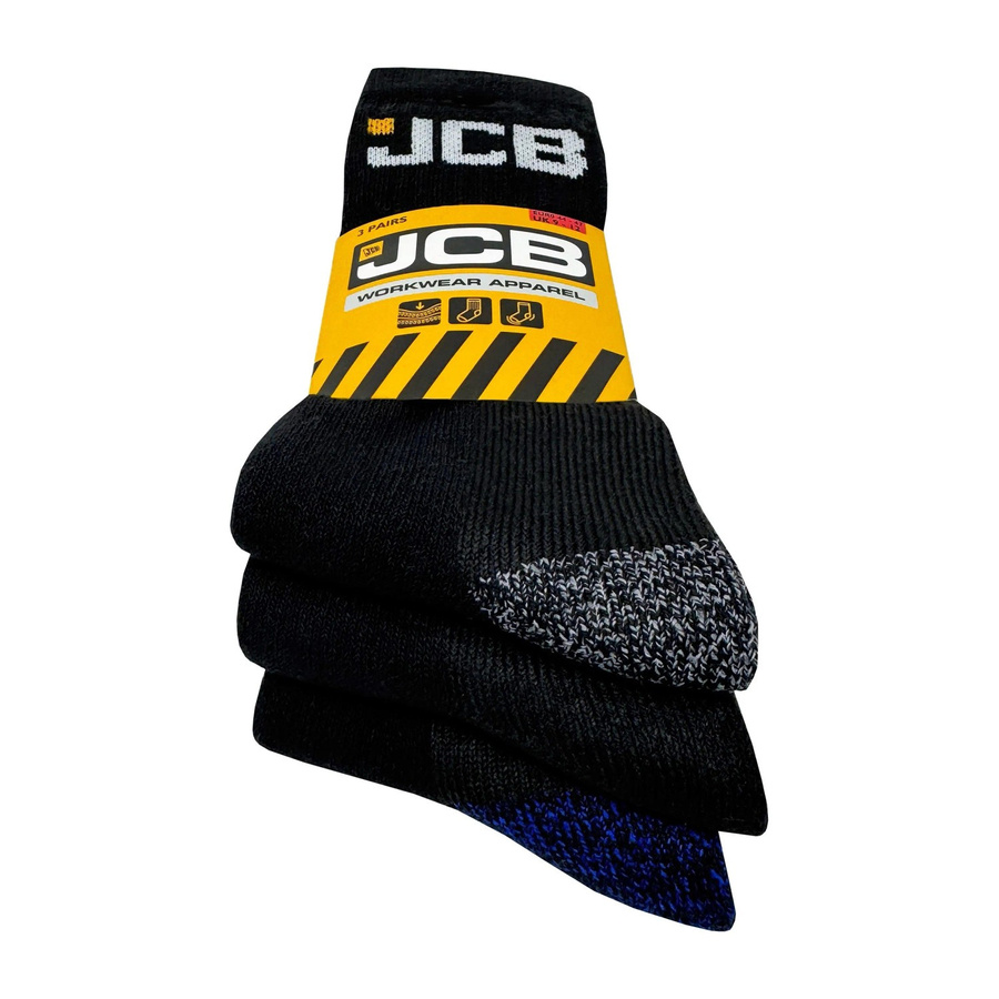 JCB Arbeitssocken Schwarz 3er Pack Größe 44-47 - Bild 2