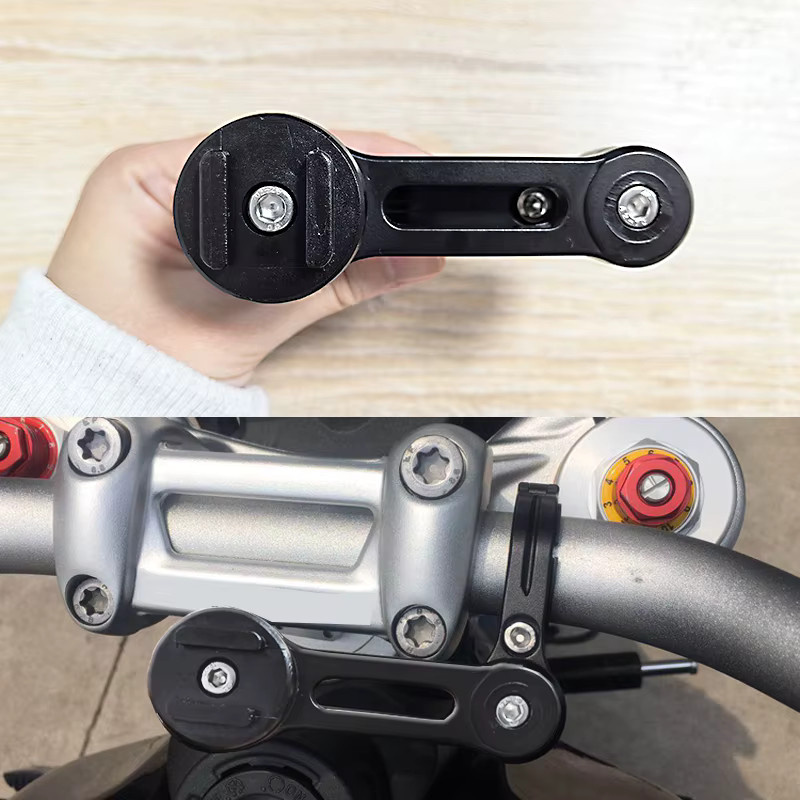 Sadione Motorrad Handyhalterung für Lenker mit 22mm, 25mm oder 28mm Durchmesser in Schwarz ohne Telefon Adapter - Bild 4