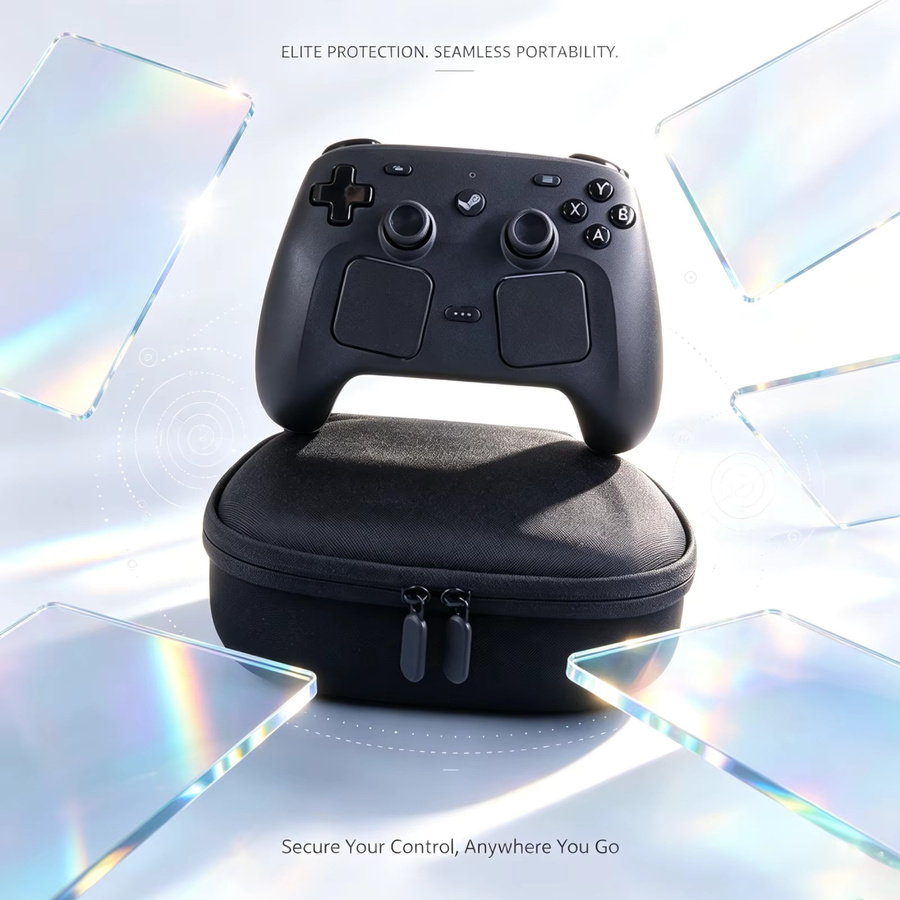 Tragbare Aufbewahrungstasche für zwei Steam Controller in Schwarz - Bild 3