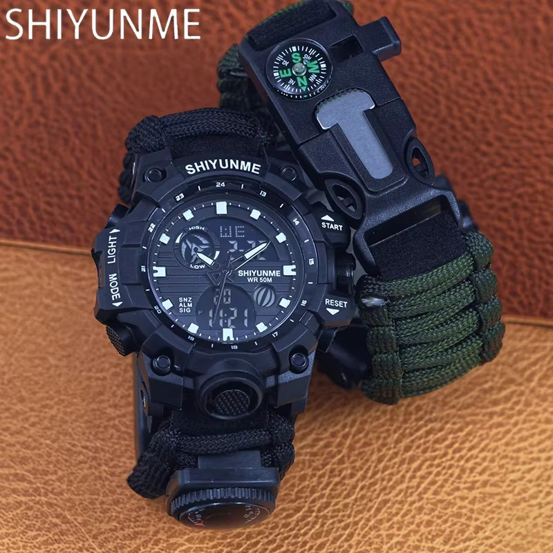 SHIYUNME Chronograph Digitaluhr, Kunststoff, Schwarz, Herren - Bild 2