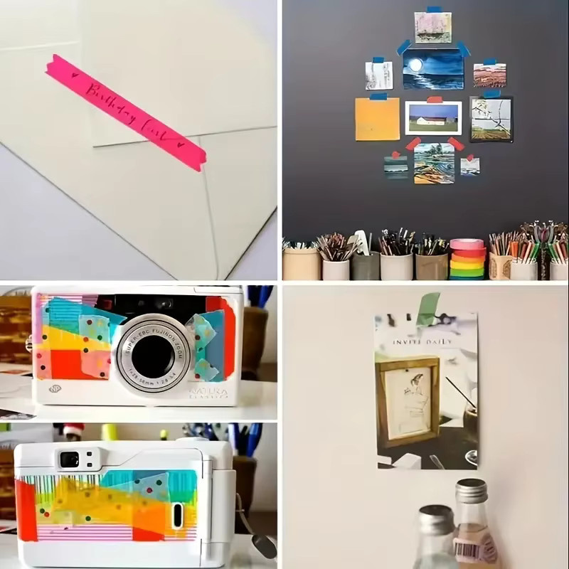 8 Rollen bunte Bastel-Farbmaler aus Papier als Regenbogen-Etikettenband und Markierungsband für Bastelarbeiten, Umzug oder das Klassenzimmer, Multicolor - Bild 2