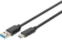 Digitus USB-Kabel USB-A auf USB-C USB 3.2 Gen1 Schwarz 1,00 m - Bild 1