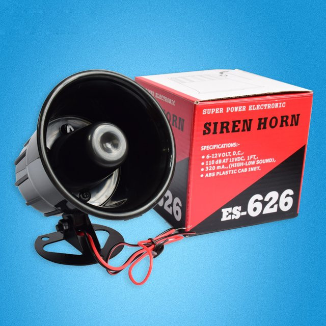 QHSPE 626-Horn Diebstahlalarm mit kabelgebundener Hupe und Hochtöner, DC 12 V - Bild 1