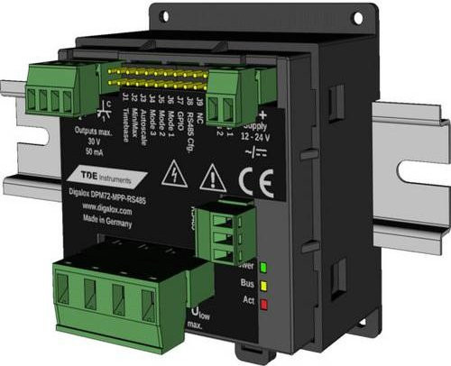 TDE Instruments Digalox DPM72-MPPA-RS485-DIN Digitales Hutschienenmessgerät in Schwarz - Bild 1
